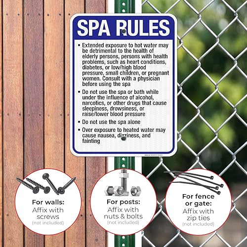 Miniatura 29 de New Mexico Spa Rules Sign, Complies with State of New Mexico Pool Safety Code, 24x30 Inches, 3M EGP Reflective .080 Aluminum, Fade Resistant, Made