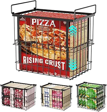 iSPECLE Deep Freezer Organizer Bins, 4 Pack, Fits 12