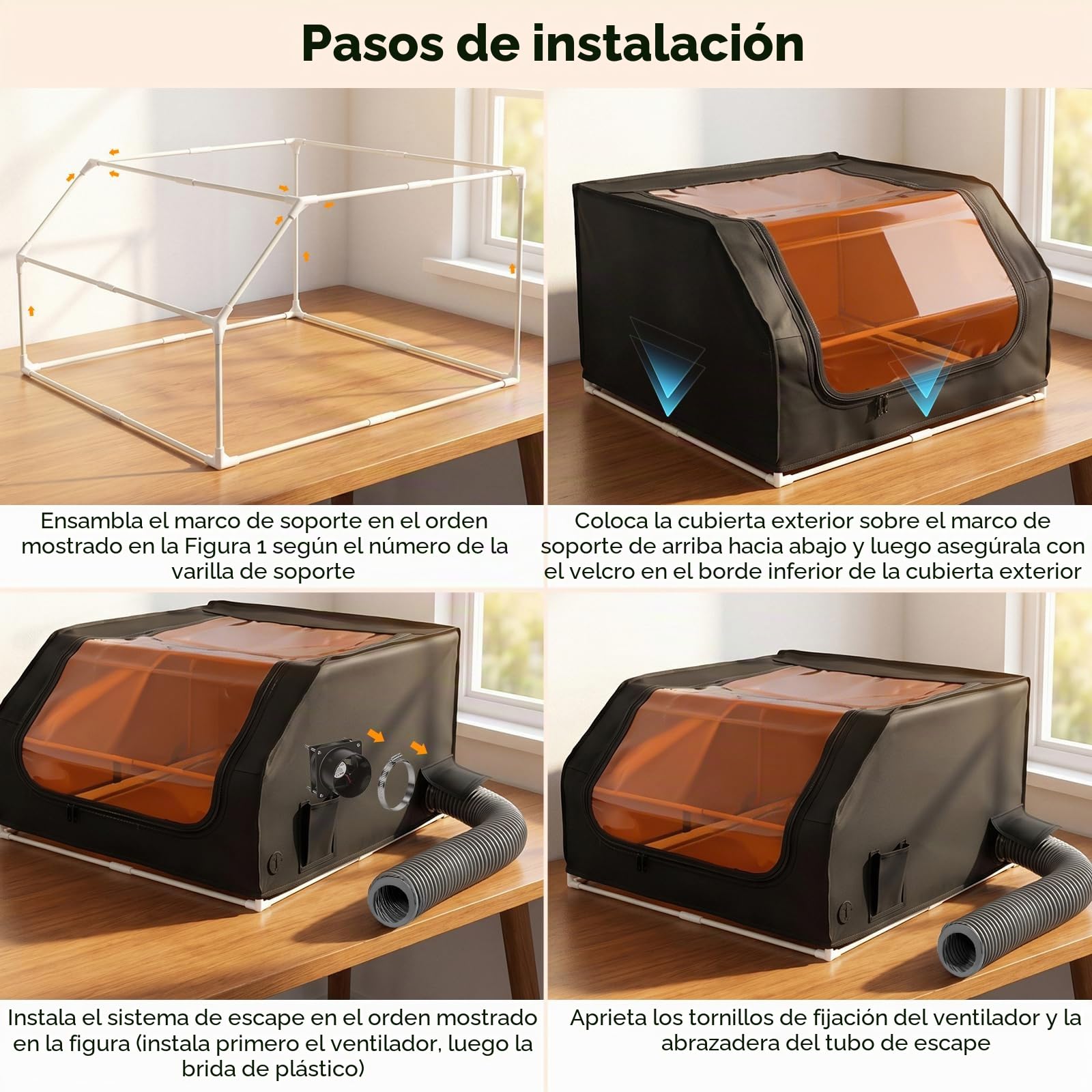 Carcasa Para Grabado Láser, Carcasa Para Impresora 3D Para Grabador De 720 X 700 X 400 Mm Plegable Con Extractor Y Conducto Para La Mayoría De Las Máquinas De Corte Láser