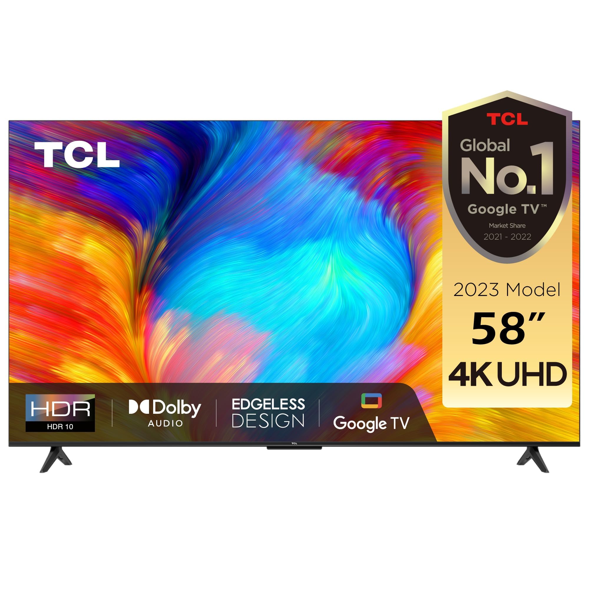 TCL 58 Inch 4K LED HDR 10 UHD Smart TV, Google TV with Built-in