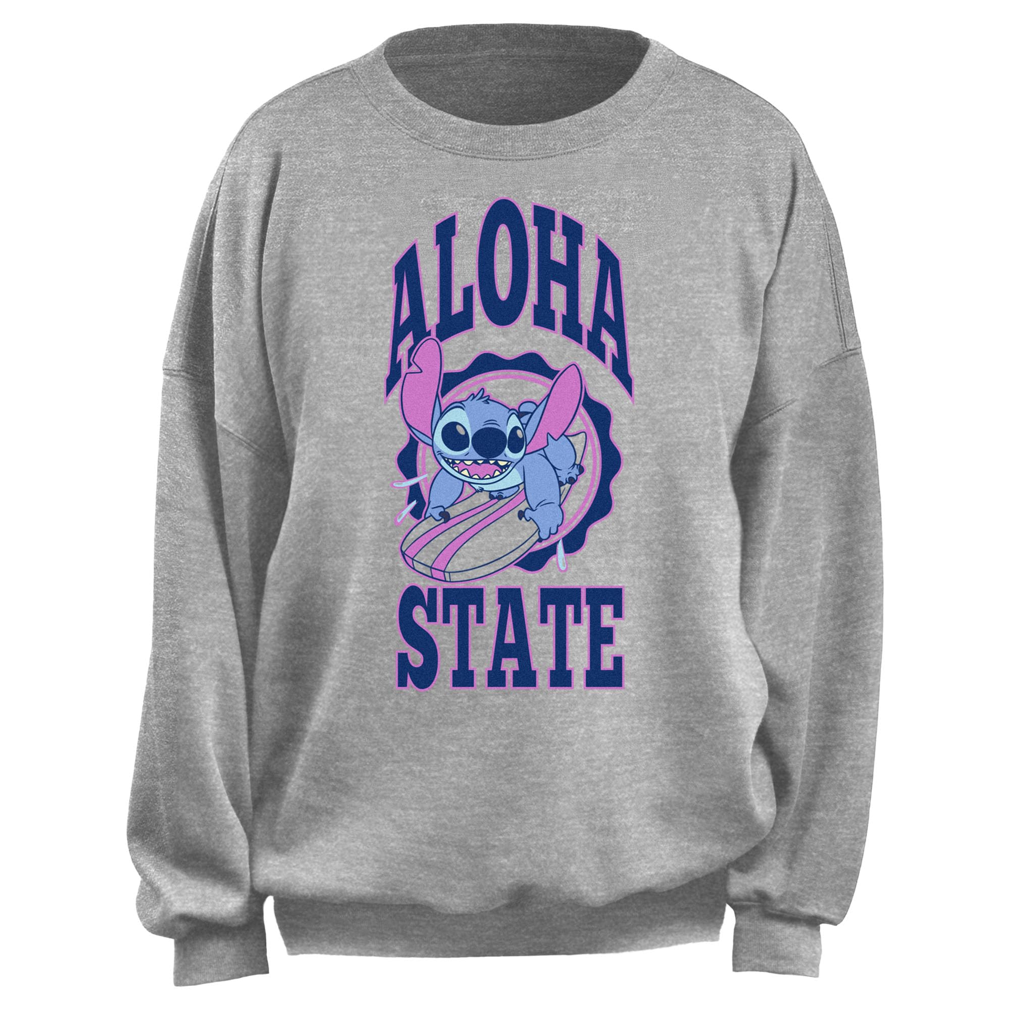Junior's Lilo & Stitch Aloha State Stitch Surf Sweatshirt