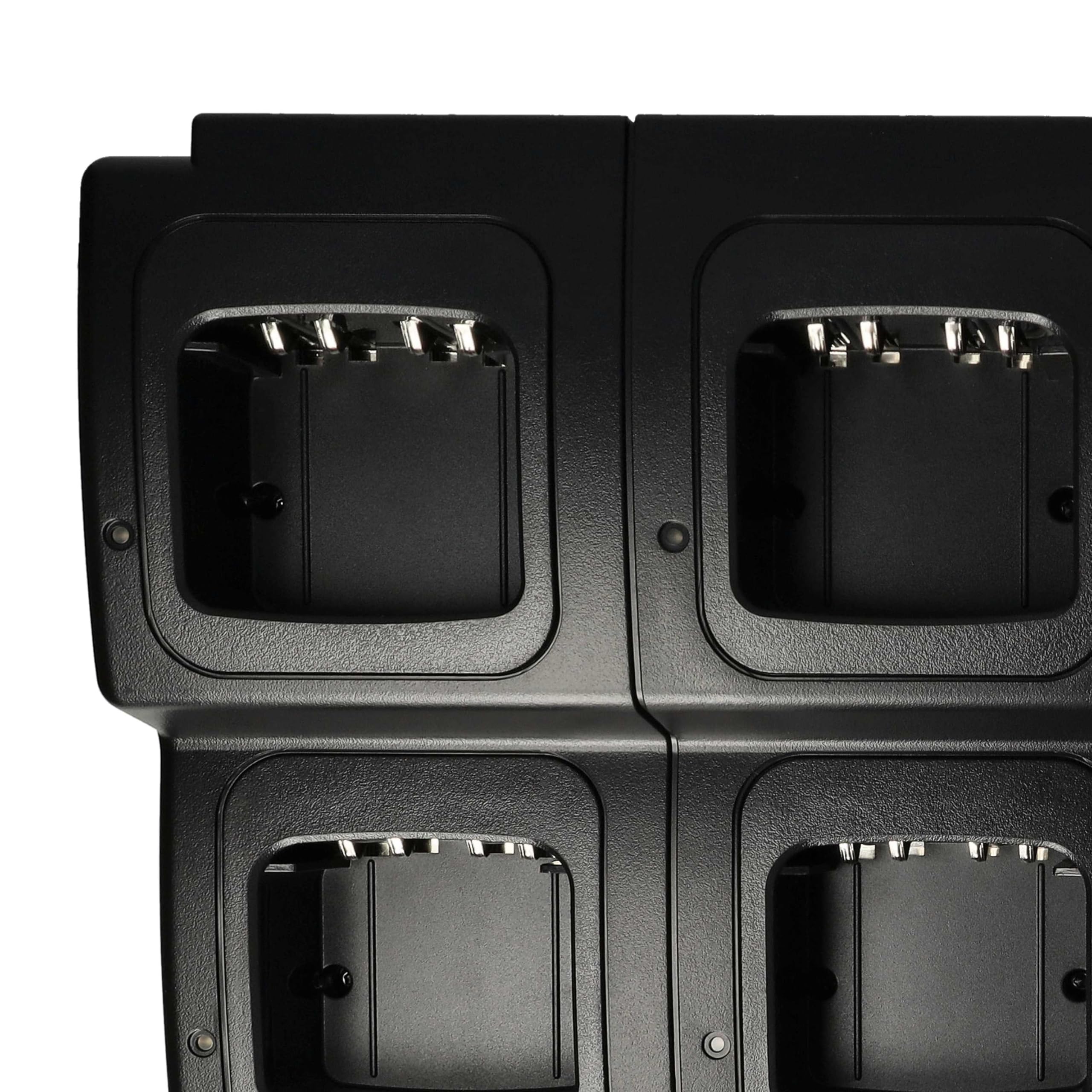 vhbw Cargador 6 Compartimentos Compatible con Motorola DP2000, DP-2400, DP2600, DP2400 baterías de Radio - Estación de Carga + Fuente de alimentación