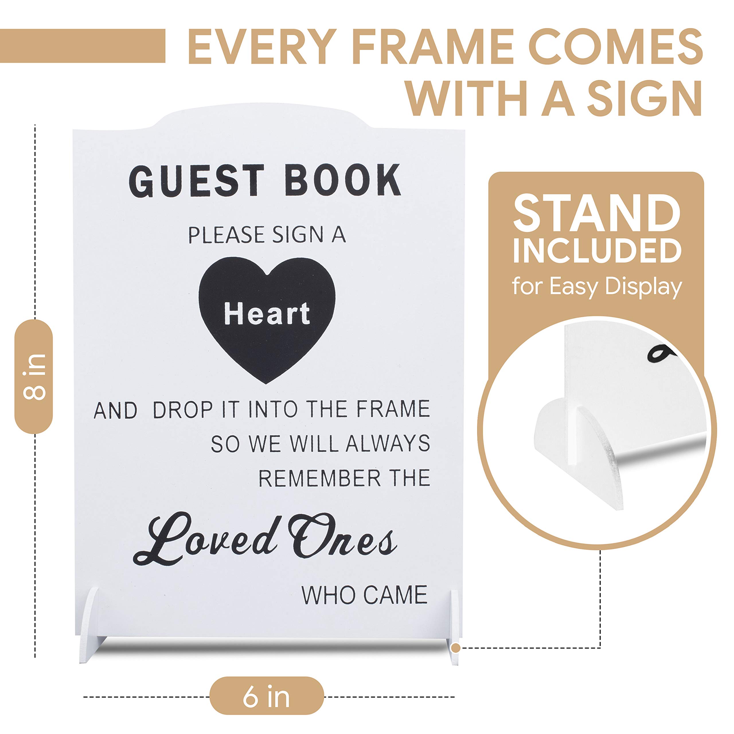 GLM Wedding Guest Book Alternative, Drop Top Wooden Frame with 160