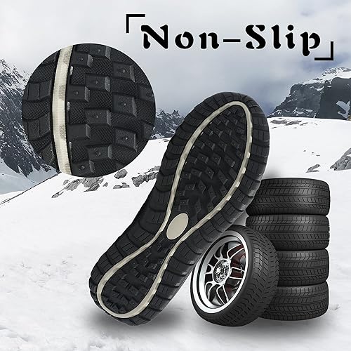 Miniatura 5 de Botas de nieve para hombre, más forro polar, cálidas, antideslizantes, impermeables, cómodas, montañismo, invierno, importación de esquí, botas de