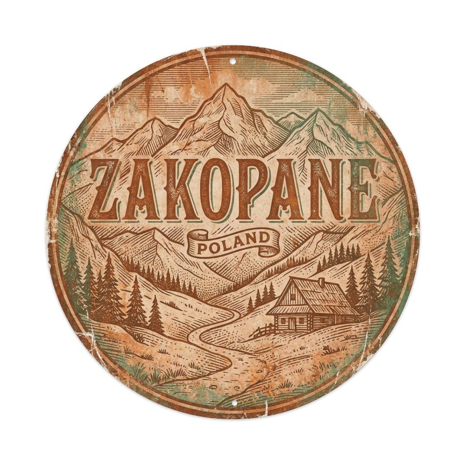 Xanthor Style Retro Travel Poland Zakopane Metal Tin Sign