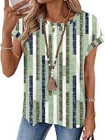 LOMON Women's Cap Sleeve Summer Tops - Cute Crew Neck Tunic Blouses Trendy Casual Outfits 2026