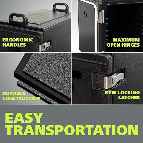 Miniatura 3 de Pearington Portador de alimentos aislado de carga final de 81 cuartos para 5 sartenes de tamaño completo