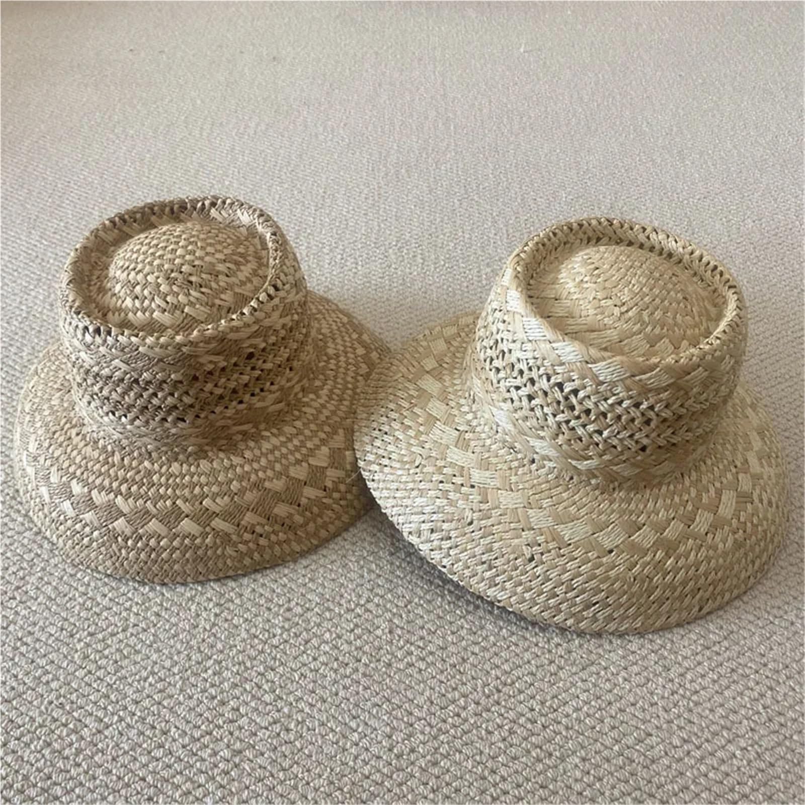 Sombrero de paja transpirable de rafia hueca para el sol, verano, viajes, cóncava, sombrero de playa