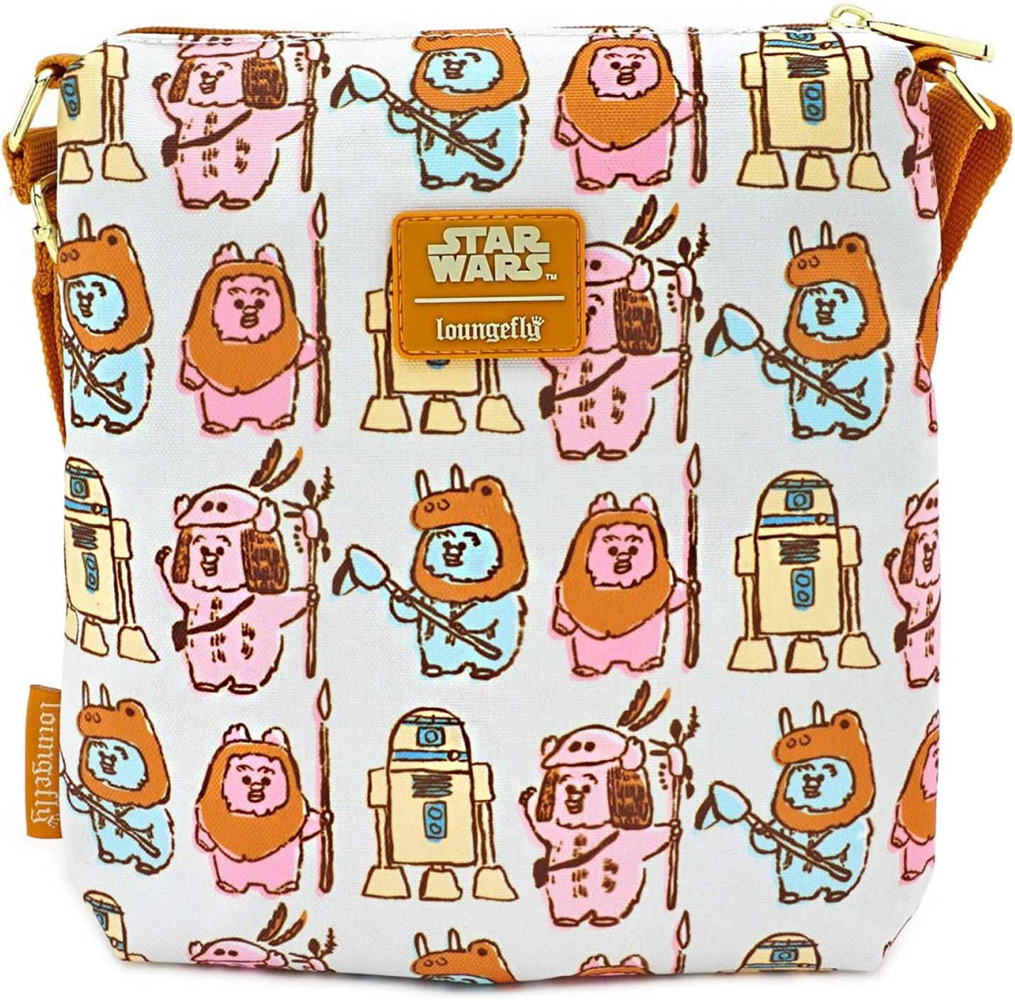 Loungefly x Star Wars Pastel Ewok Allover-Print Nylon Passport Bag, Multicolored, Medium