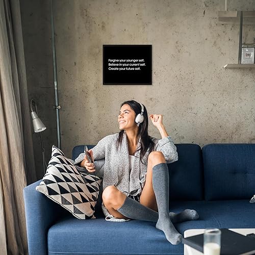 Miniatura 4 de Create Your Future Self - Motivational Quotes Wall Art Sign, Inspirational Black & White Wall Art Decor Print For Modern Home Decor, Office Decor,