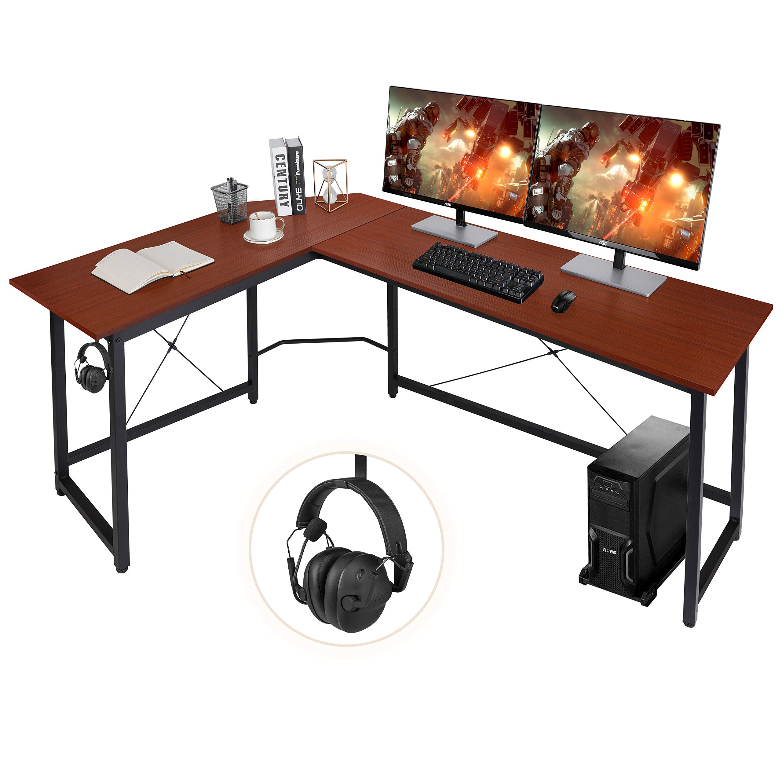 Buy AuAg Modern LShaped Home Office Desk 66 inch Sturdy Computer PC