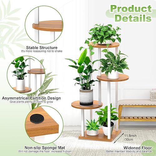 Miniatura 3 de Soporte para plantas de interior, estante esquinero de metal grueso de 4 niveles para múltiples plantas, plantas de interior, soporte para macetas