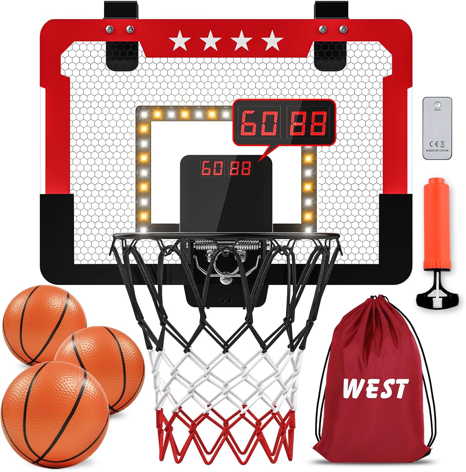 Panier De Basket Mini LED Pour Porte - Avec Scoreur Automatique Et 4