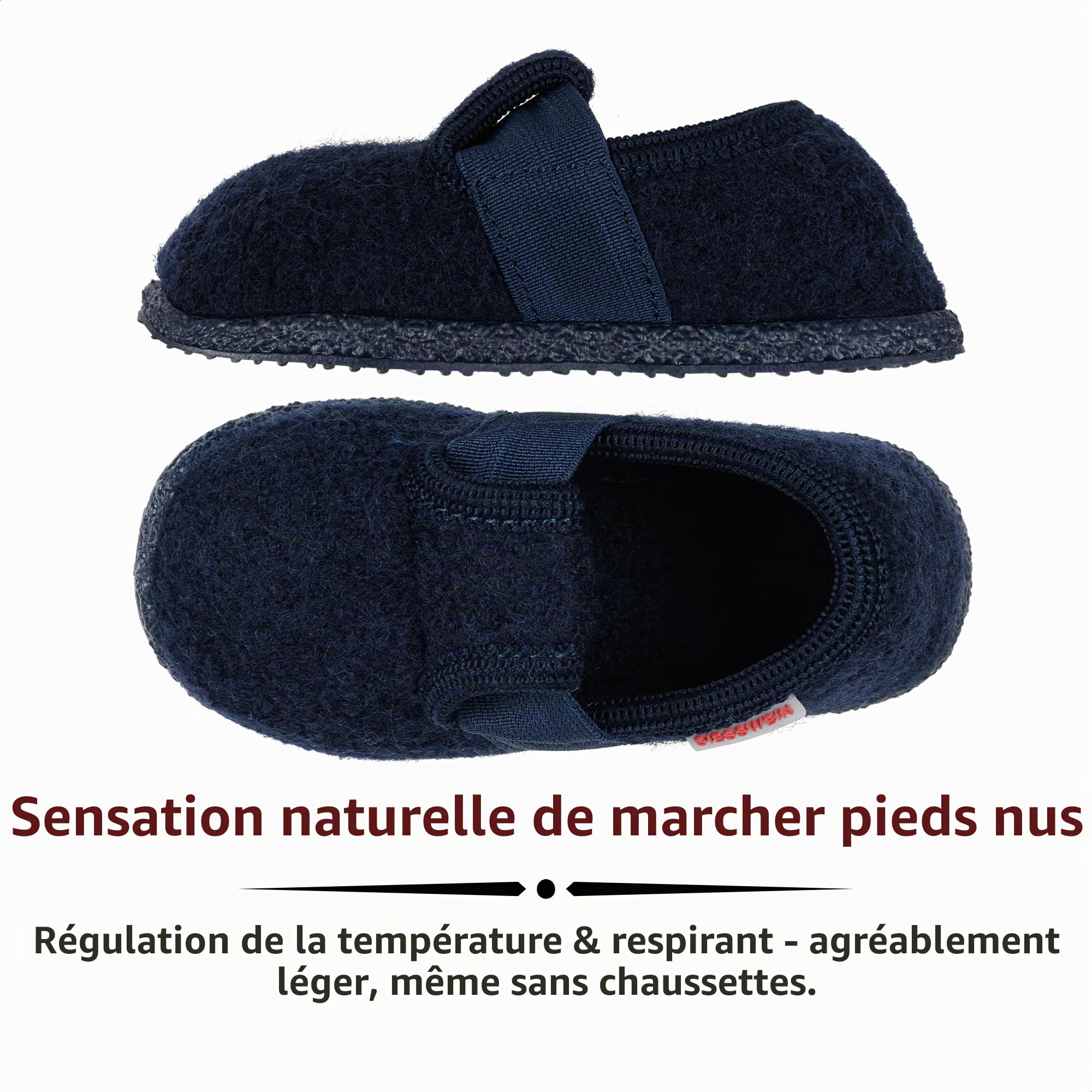 Giesswein Türnberg, Chaussons courts, non doublées Mixte enfant