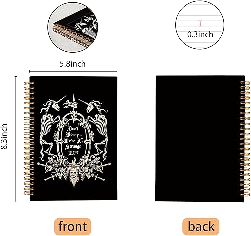 Miniatura 5 de VNWEK Dark Memento Mori The Undead - Cuaderno de espiral de arte macabra gótico de 5.5 x 8.3 pulgadas, cuaderno gótico gótico místico con espiral