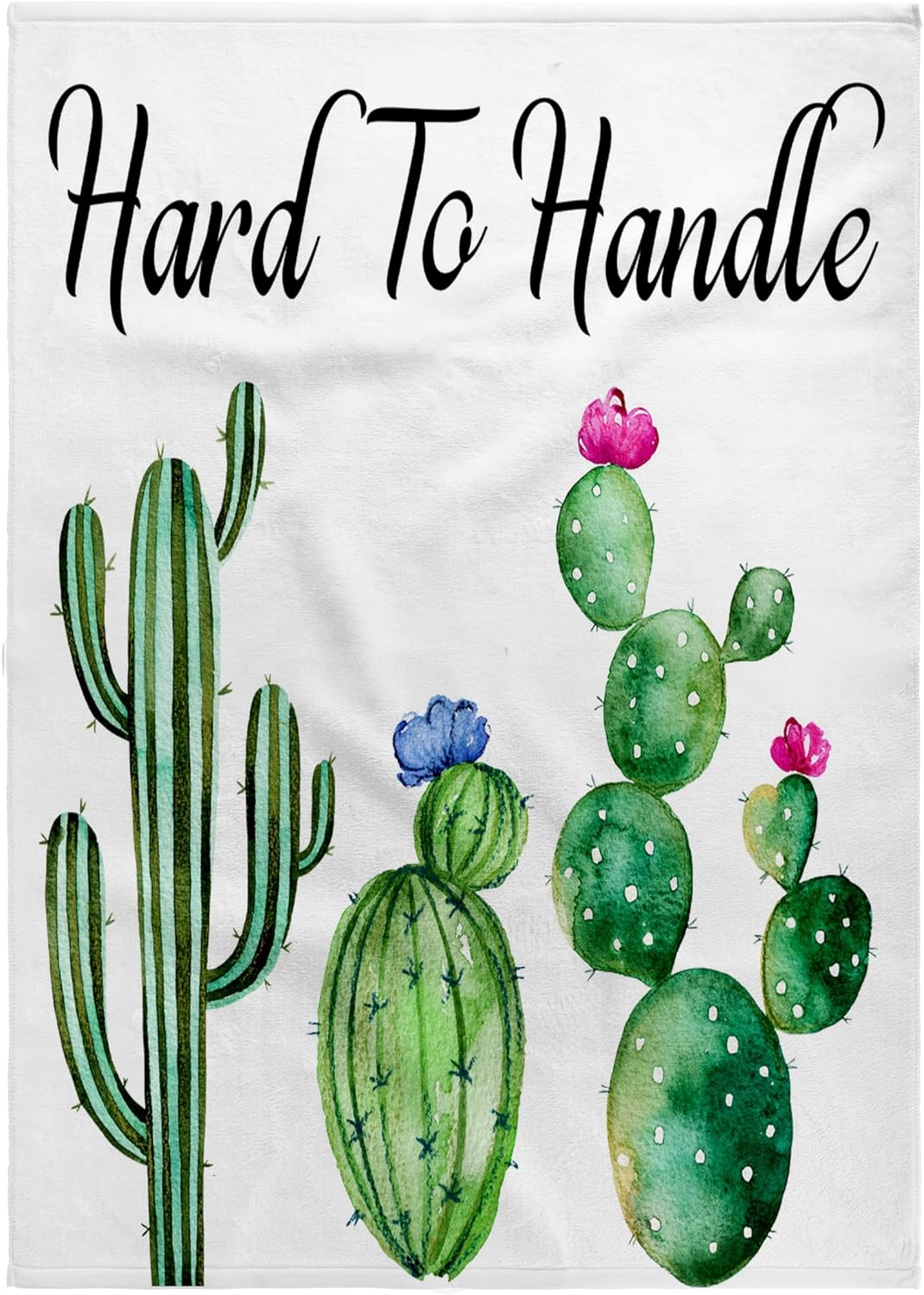 3dRose Green Watercolor Cactus with Hard to Handle 22x30 Bath Hand Pool Towel