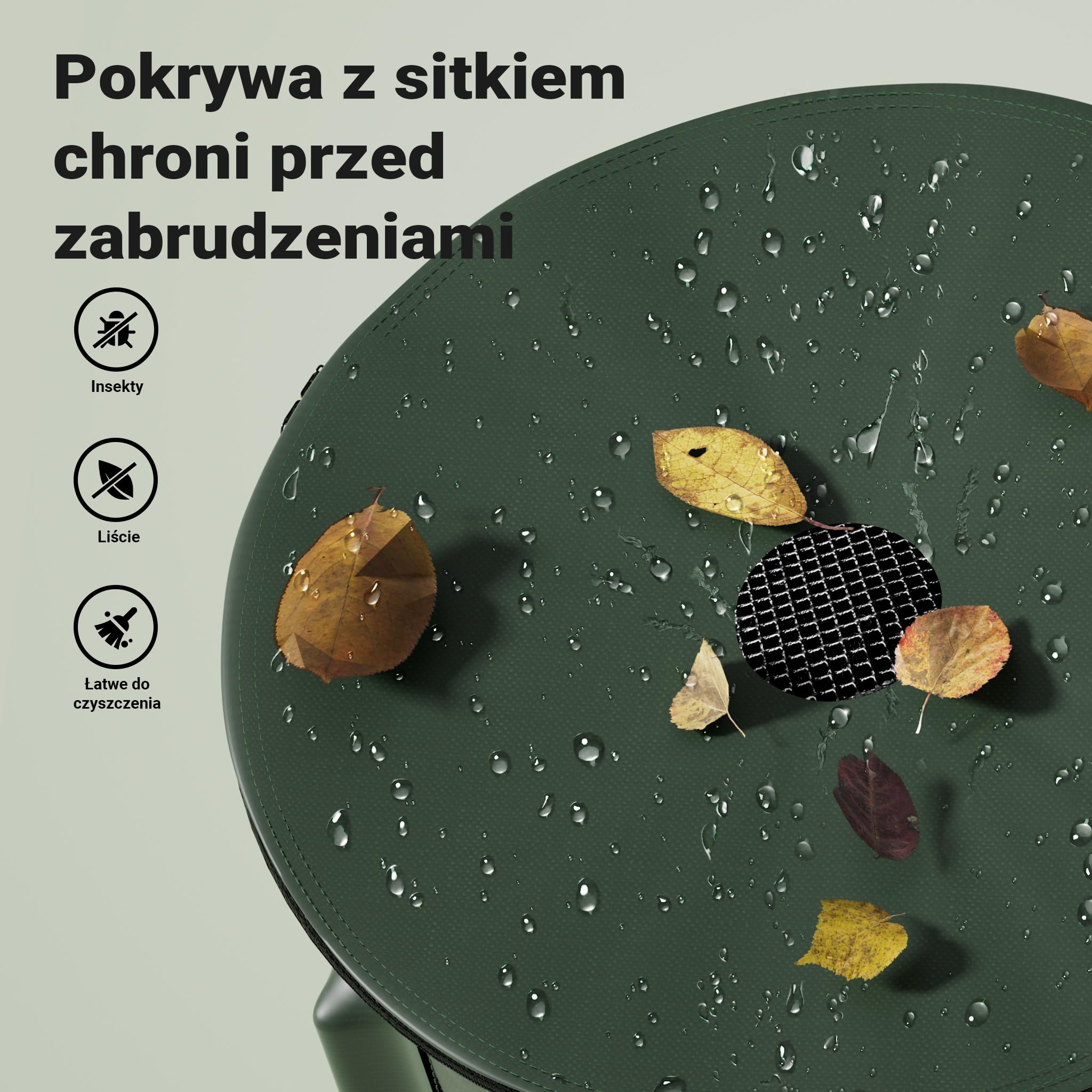 Wiltec Zbiornik na deszczówkę o pojemności 500 l, średnicy 80 cm i wysokości 98 cm, z pokrywką i kranem, beczka składana z tkaniny PVC 1000D na wodę