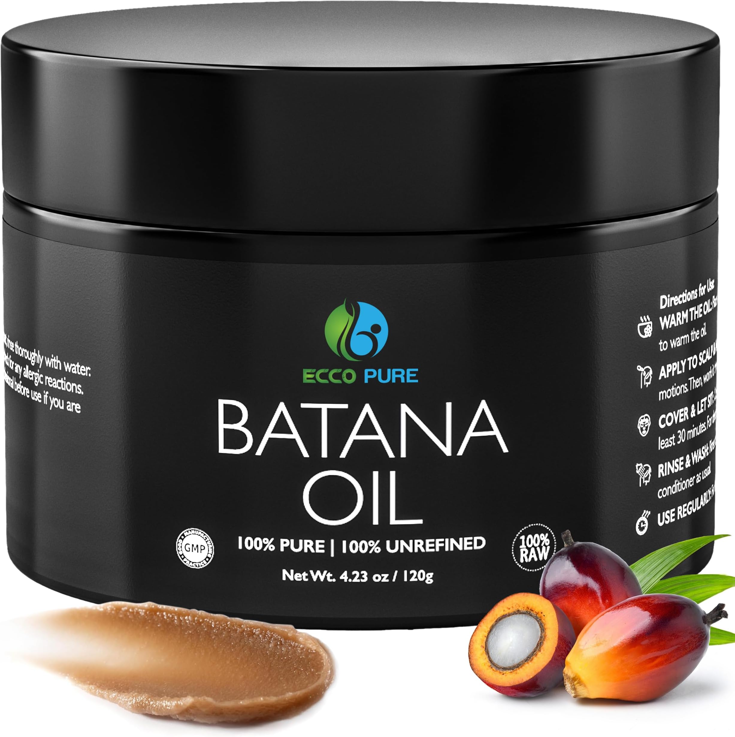 Premium Raw Batana Oil – Pure & Unrefined - Advanced Hair Regrowth & Scalp Therapy Device - Supports Fuller, Healthier Hair & Skin - For Men & Women, 4.23 OZ