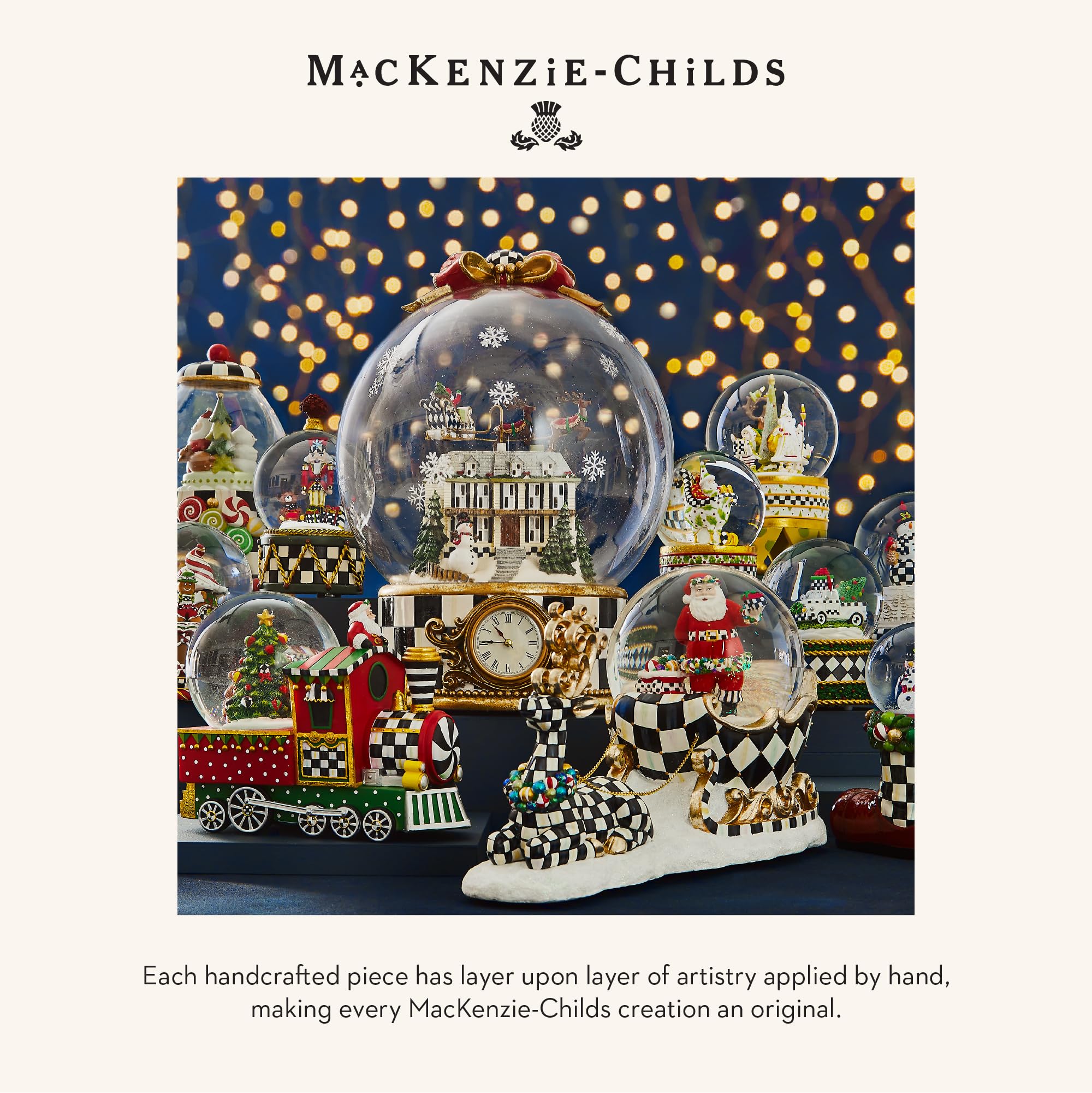 Mackenzie Childs マッケンジーチャイルズ スノードーム Amazon.com: MACKENZIE-CHILDS Snow Globe, Christmas Decor for