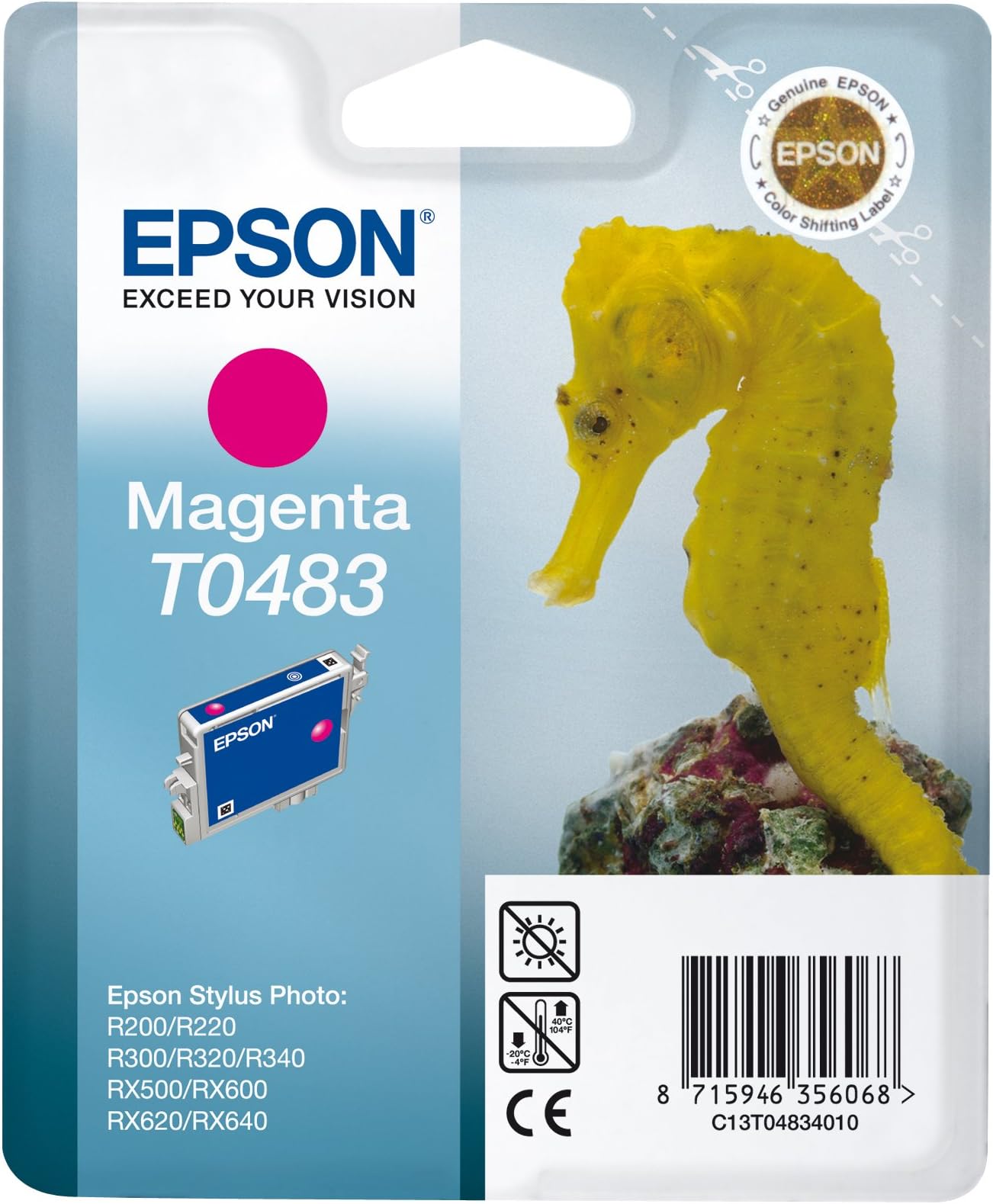 Epson T0483 - Print cartridge - 1 x magenta - 430 pages - blister with RF alarm