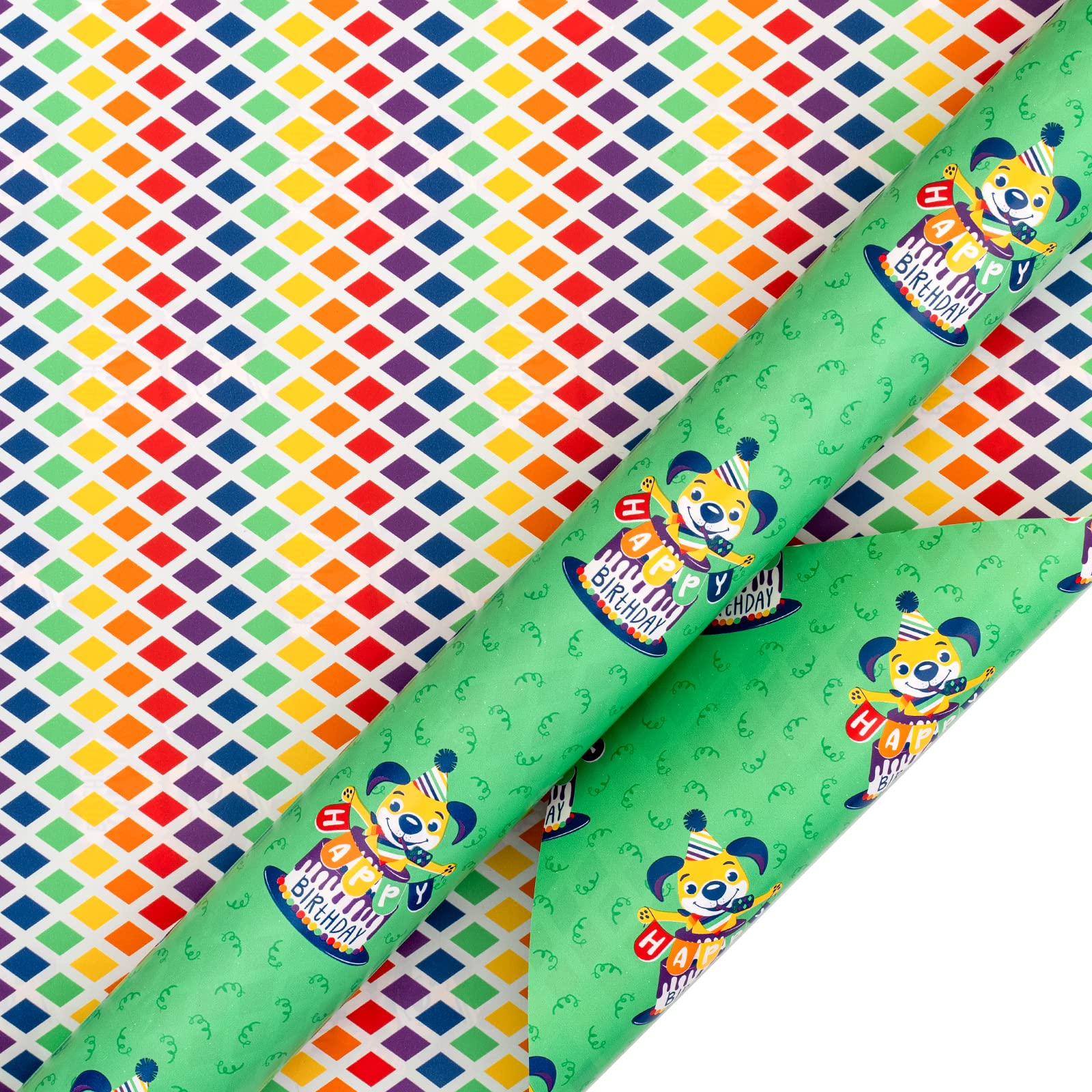 LeZakaa Mini Rouleau De Papier Cadeau D'anniversaire Réversible