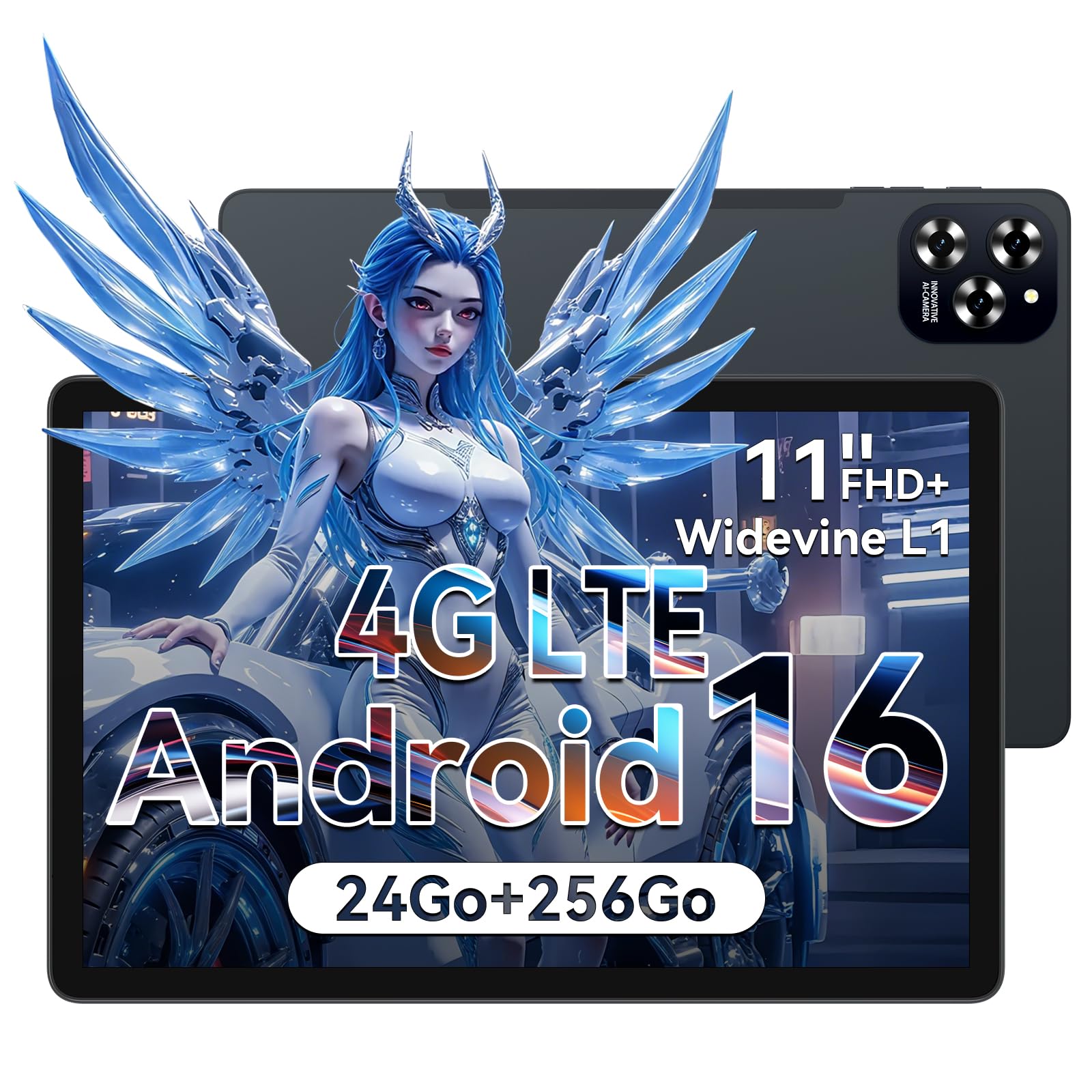 Android 16 Tablette avec Carte Sim, 24 Go+ 256 Go(4 to TF)
