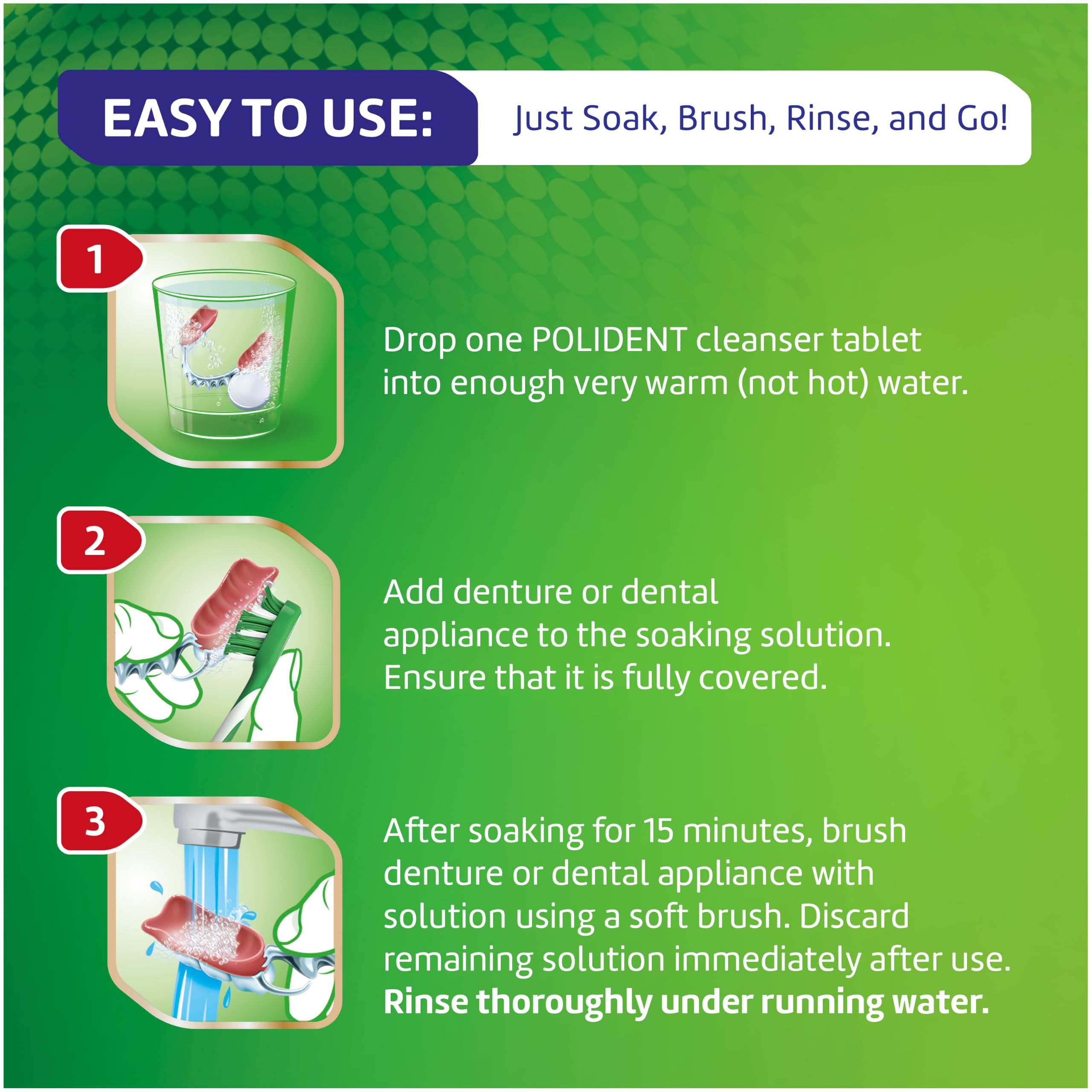 Polident Dental Cleanser - 90 Tablets -6