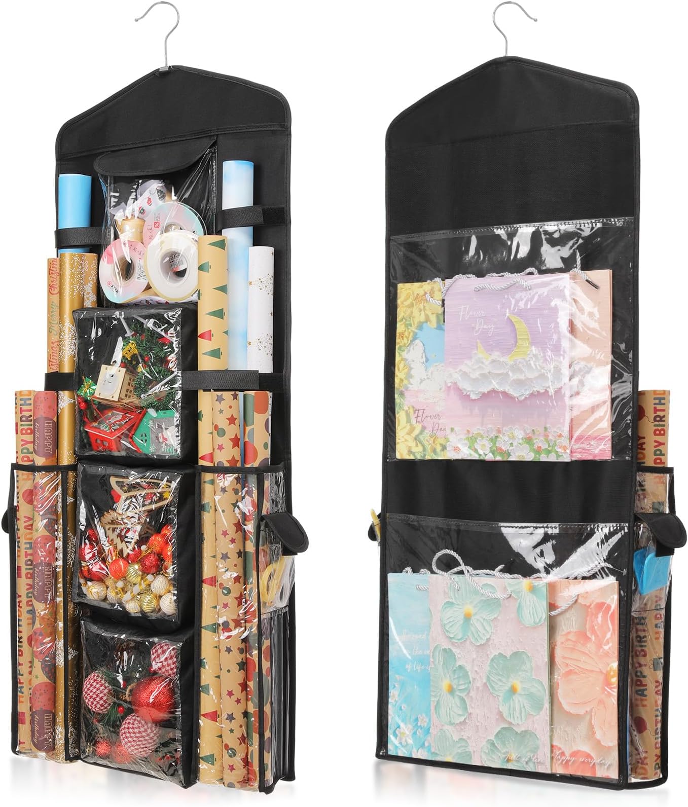 ProPik Hanging Double Sided Wrapping Paper Storage Organizer With Multiple Pockets - View #8