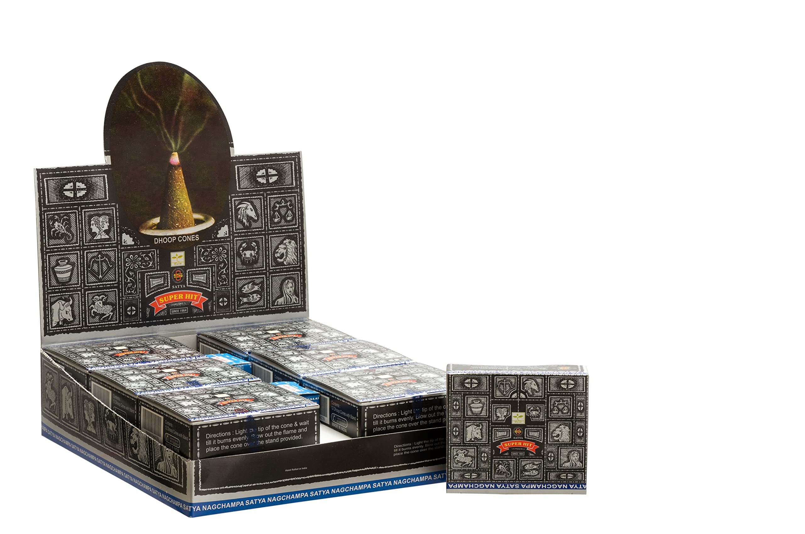 Earth Satya Incense Cones Scent, Super Hit Fragrance, Natural Scented Pack of 12 Organic Hand Rolled Cone for Aromatherapy, Relaxation, Meditation, Yoga and Stress Relief (Green Certified)