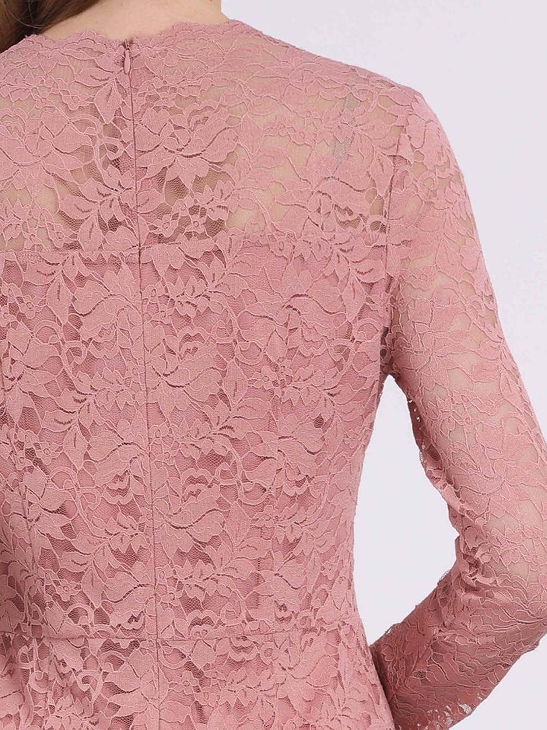 Hobemty Women's Floral Lace Dress V Neck Long Sleeve Cocktail Wedding Bodycon Pencil Dresses