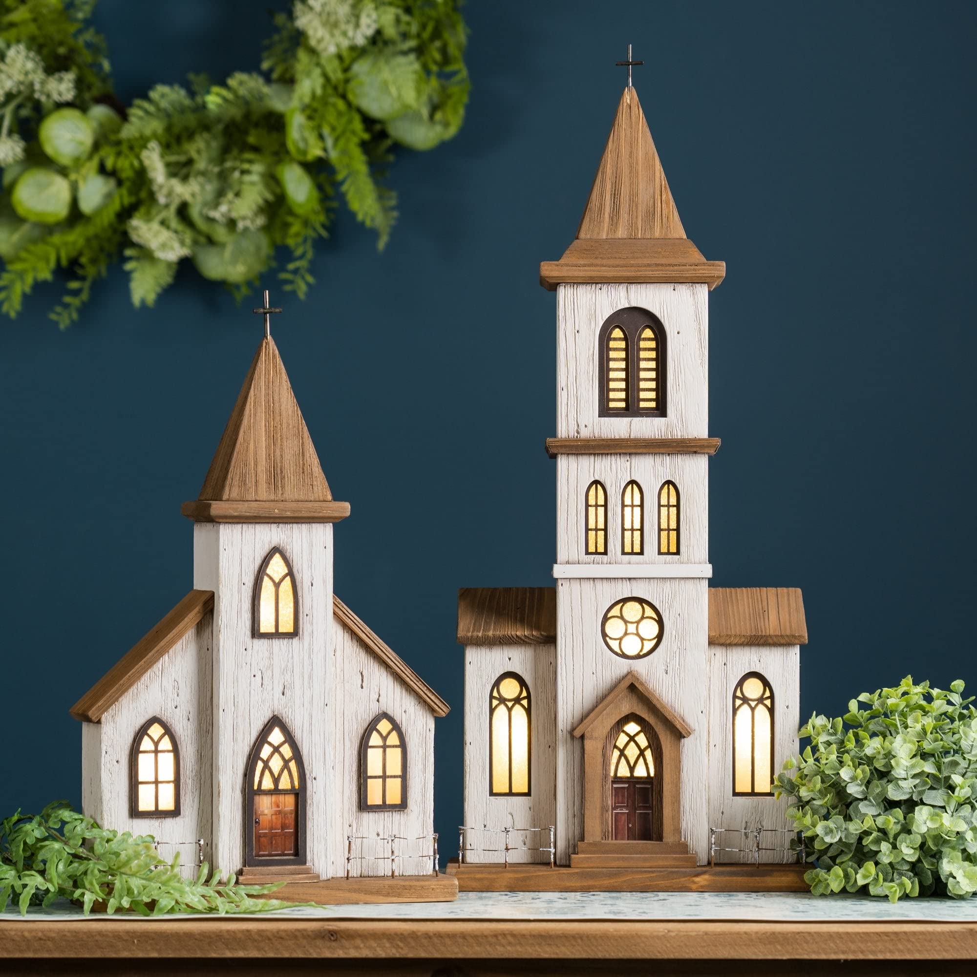 Amazon.com: Wooden Church 11 X 4.75 25.25 Multi Color Wood : Home