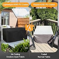 Vista 3 de NettyPro Cubierta Rectangular Impermeable para Fogata al Aire Libre para Mesa de Fogata de Gas Propano Rectangular, 48 x 28 x 24 pulgadas, Negro