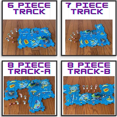 Miniatura 10 de Juego de pista de rompecabezas  Vehículo de juguete a pilas y tapete de juego de rompecabezas de piso  Juegos de 16 piezas  Vehículo temático de