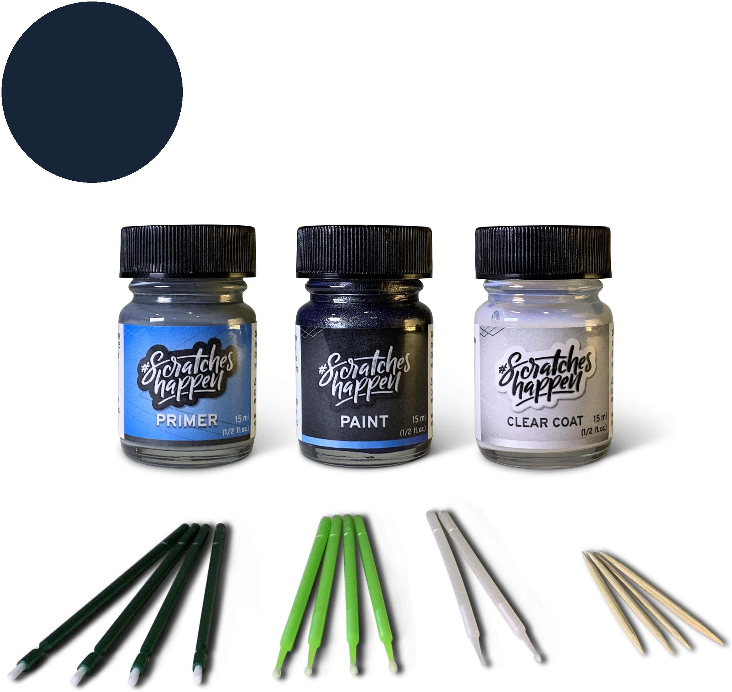 ScratchesHappenExact-Match Touch Up Paint Kit Compatible with BMW Tanzanite Blue II Metallic (C3Z/C4S/X10/W3CZ/WC4S/WX10) - Bottle, Preferred