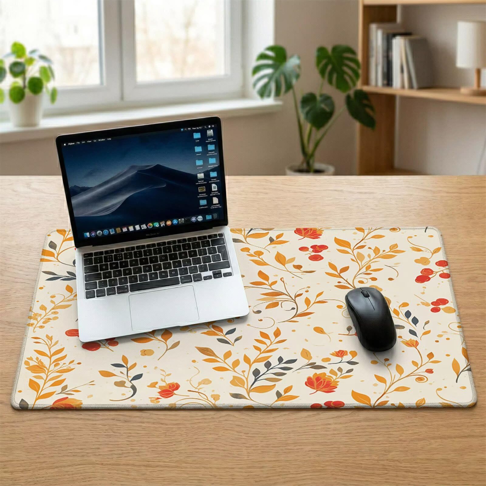 Sottomano Scrivania Grande 1200 x 600 x 3 mm Rurale Tappetino Tastiera Computer con Base Antiscivolo e Bordi Cuciti, Protezione Impermeabile, per Lavoro, Casa e PC Gamer, Regali Uomini (Fiore) L-x7608