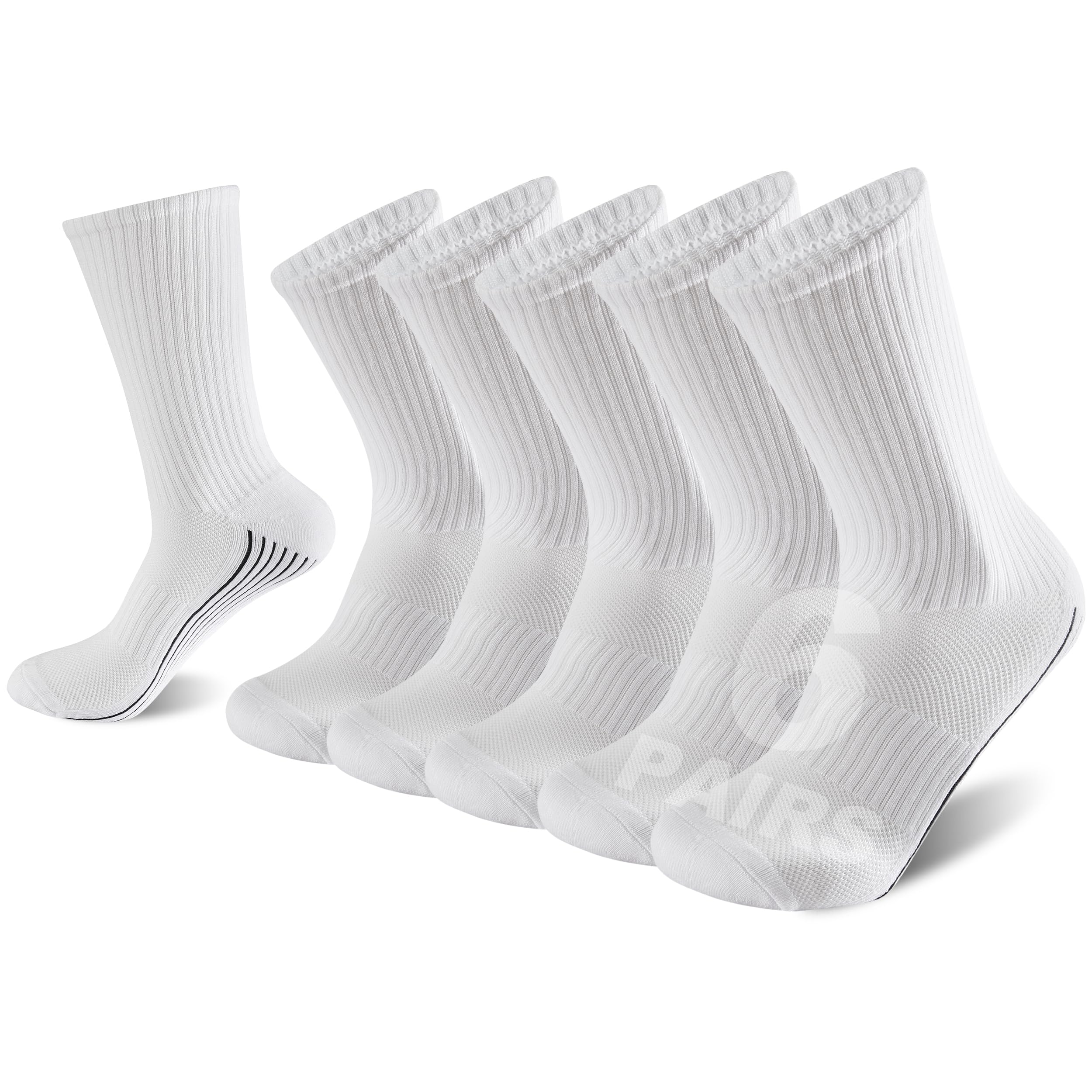 Sunew Calcetines de bambú, unisex, súper suaves, acolchados, cómodos, absorben la humedad, calcetines de entrenamiento para tobillo/tripulación, 1/3/6 pares