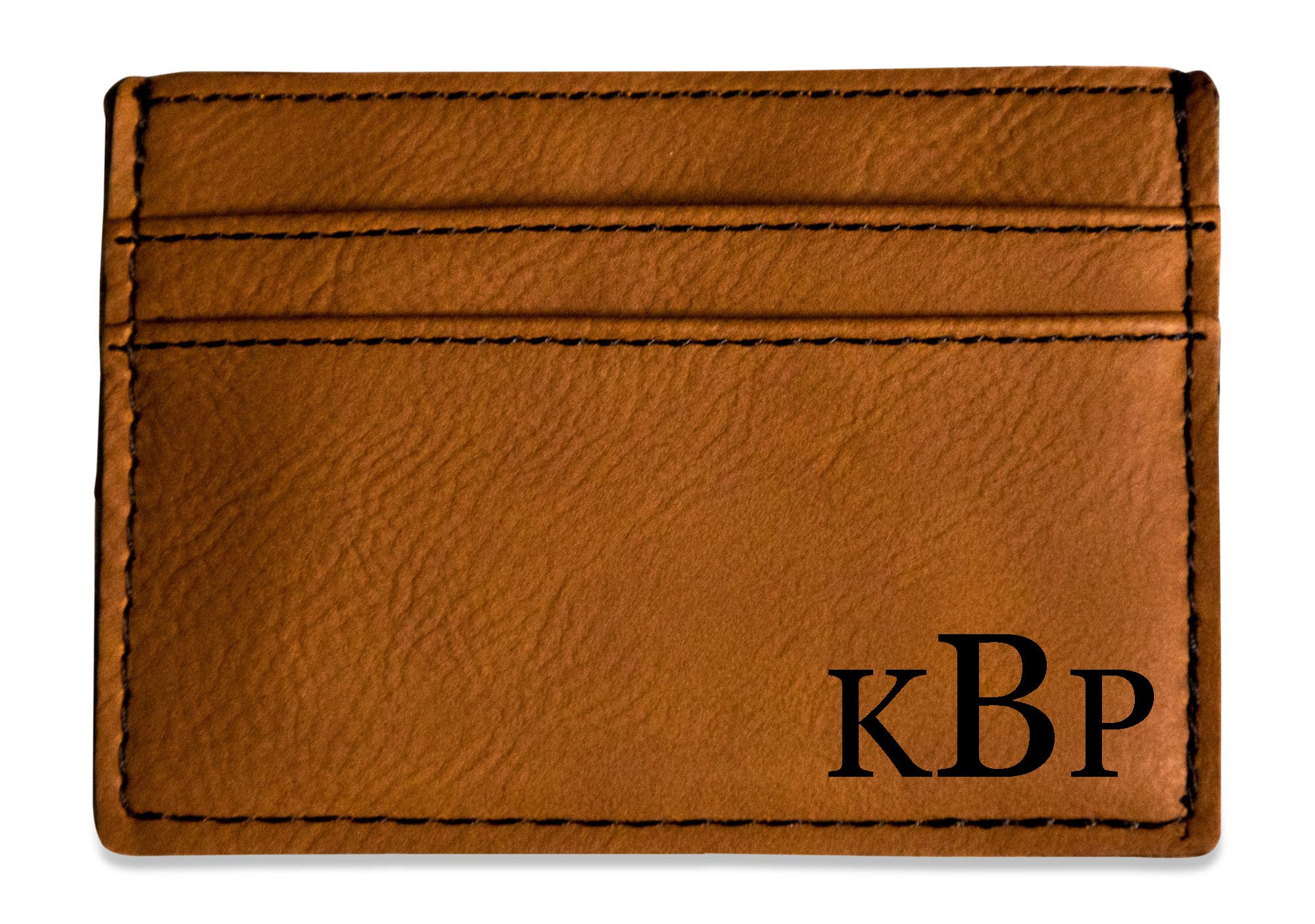 Monogrammed Leather Money Clip, Personalized Leather ID Card holder, Men's Money Clip Gift, Credit Card Custom Wallet, Money Clip for Dad, Money Clip for Husband