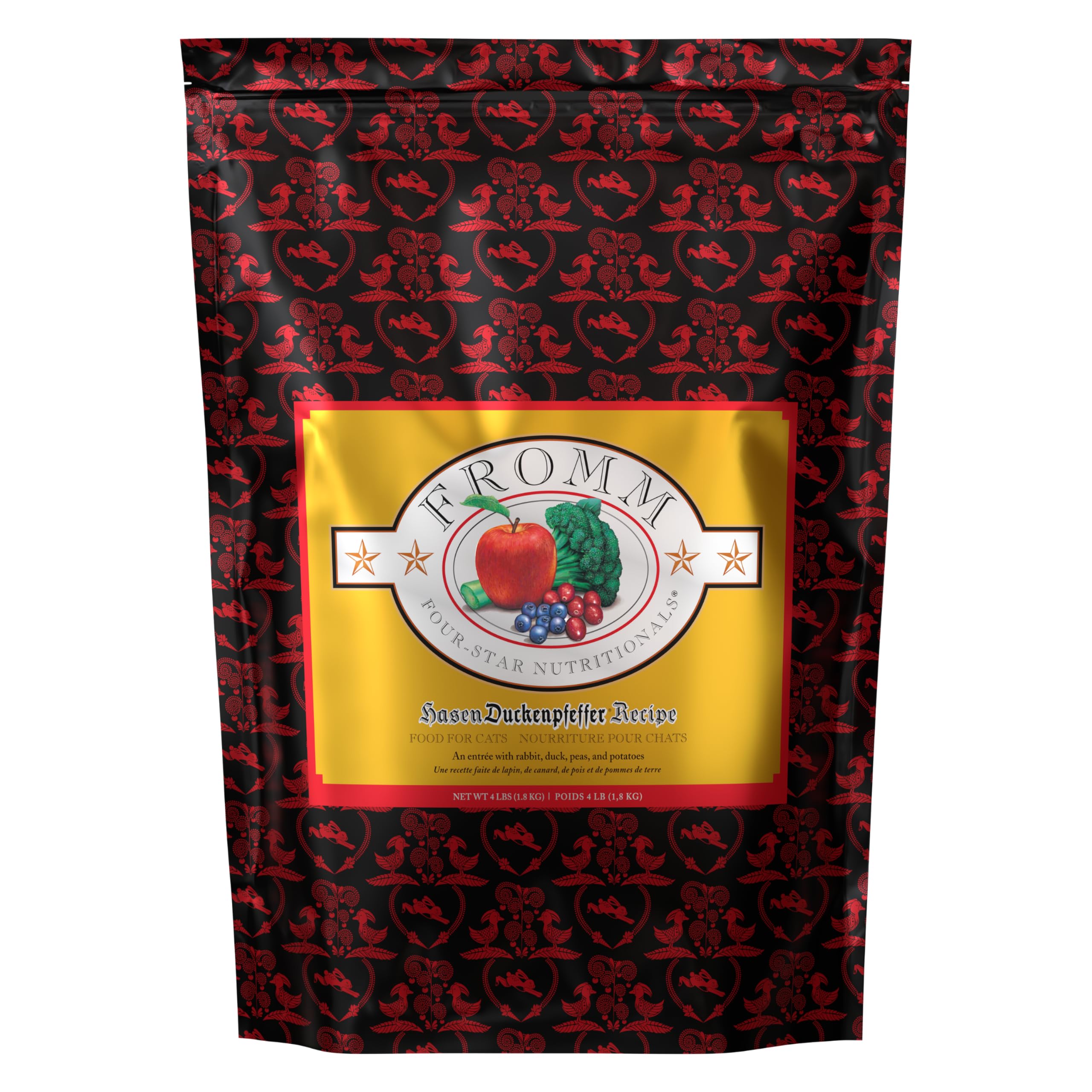 Fromm Four-Star Nutritionals Hasen Duckenpfeffer Cat Food - Premium Dry Cat Food - Rabbit Recipe - 4 lb