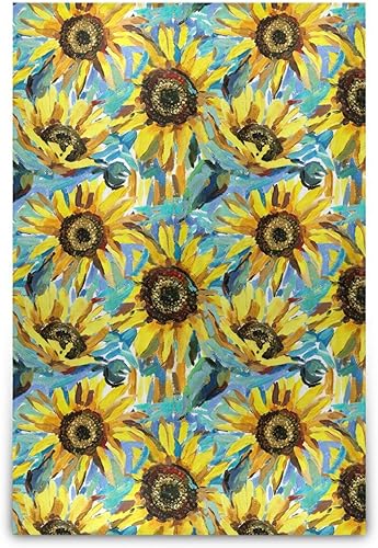 KLL Sunflowers Impressionism Painting Blankets & Throws, Lightweight Comfy Throws for Office, Sofa, Home Decor, Winter Blanket 60x90 Inches Sofa