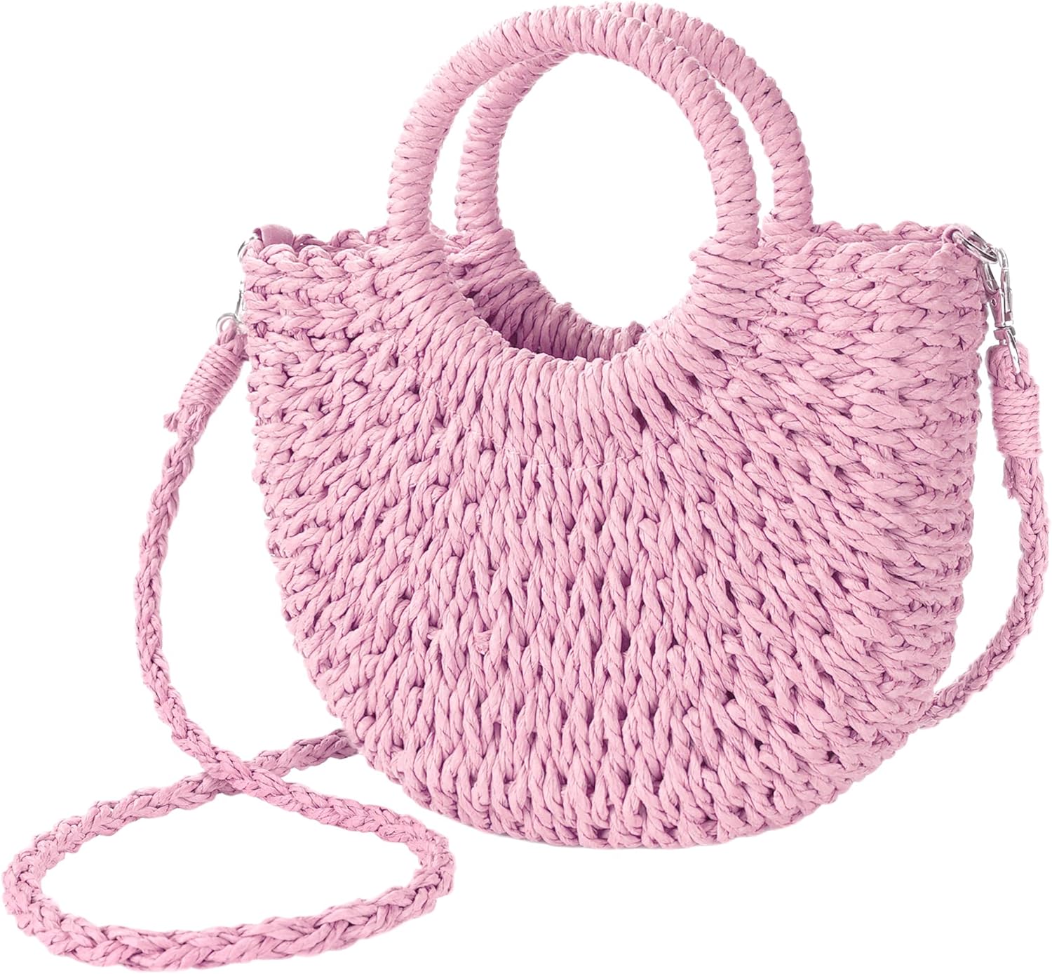 Womens Straw Beach Bag Woven Crossbody Shoulder Bags Top Handle Satchel Handbag Purse for Summer