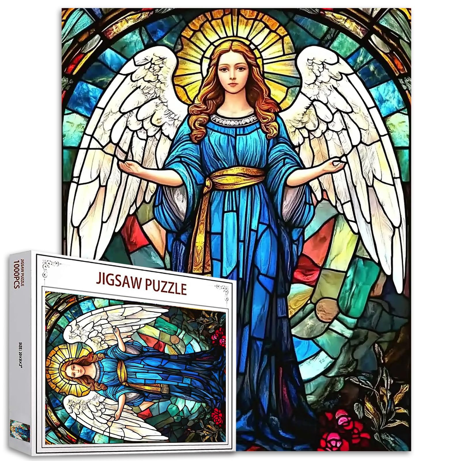 Angels Wings 1000 Piece Jigsaw Puzzles for Adults Women Puzzles Art Wall Decor DIY Puzzle Gifts Challenging Family Activity for Game Nights