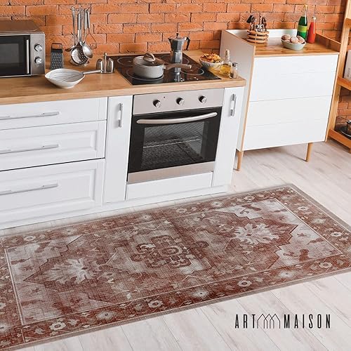 Miniatura 5 de Art Maison Alfombra de cocina de 1.5 x 3.5 pies, resistente a las manchas, sin desprendimientos, impermeable, antideslizante, apta para familias y