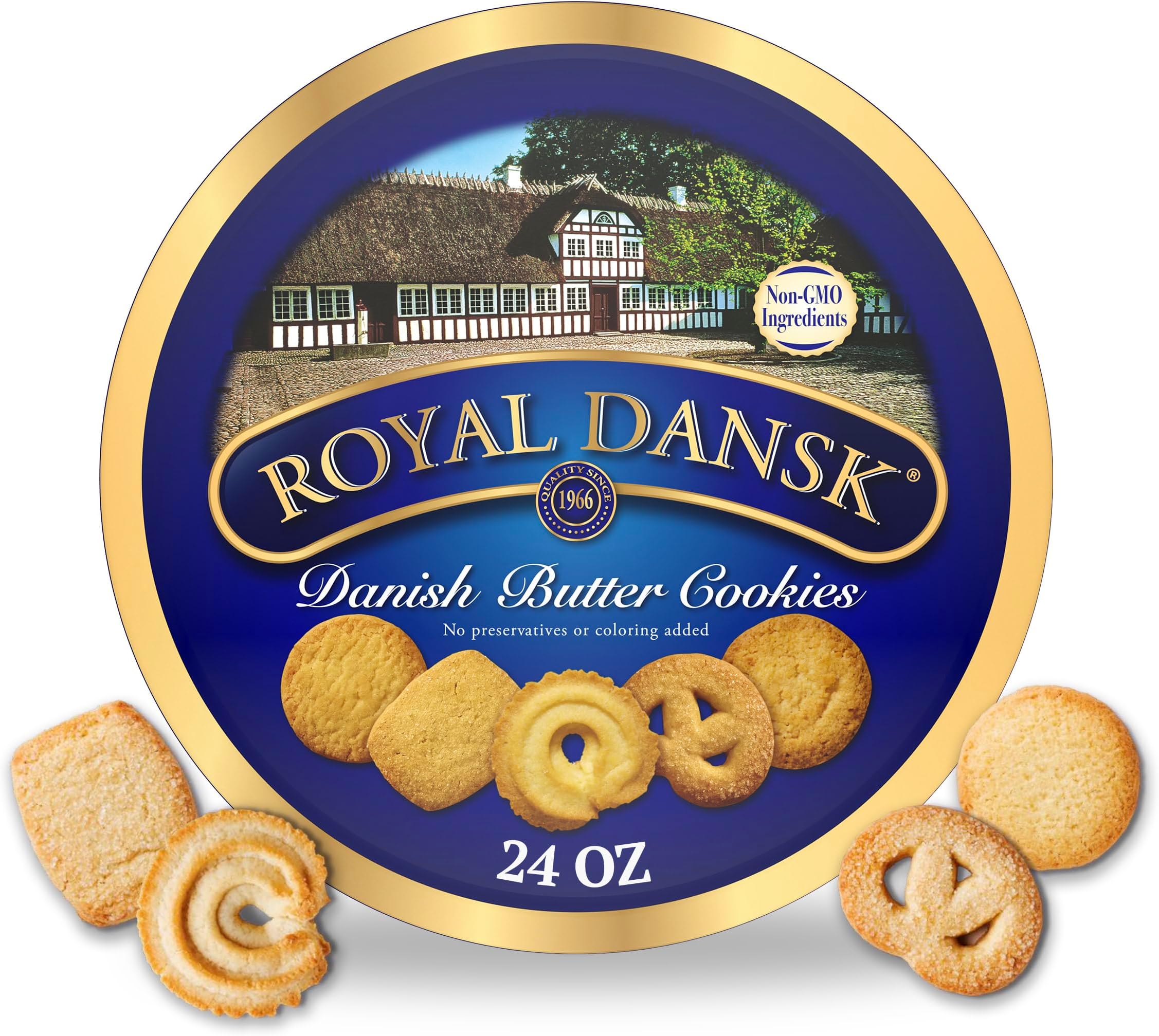 - Danish Butter Cookies, Premium Assorted Cookies Made with Real Butter, Great for Sharing and Hosting, 24 oz