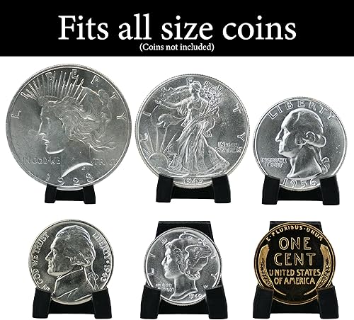 Miniatura 2 de Pineapple Soporte de exhibición de monedas, caballete, soportes para monedas para exhibir una moneda, pequeño coleccionista de plástico (paquete de