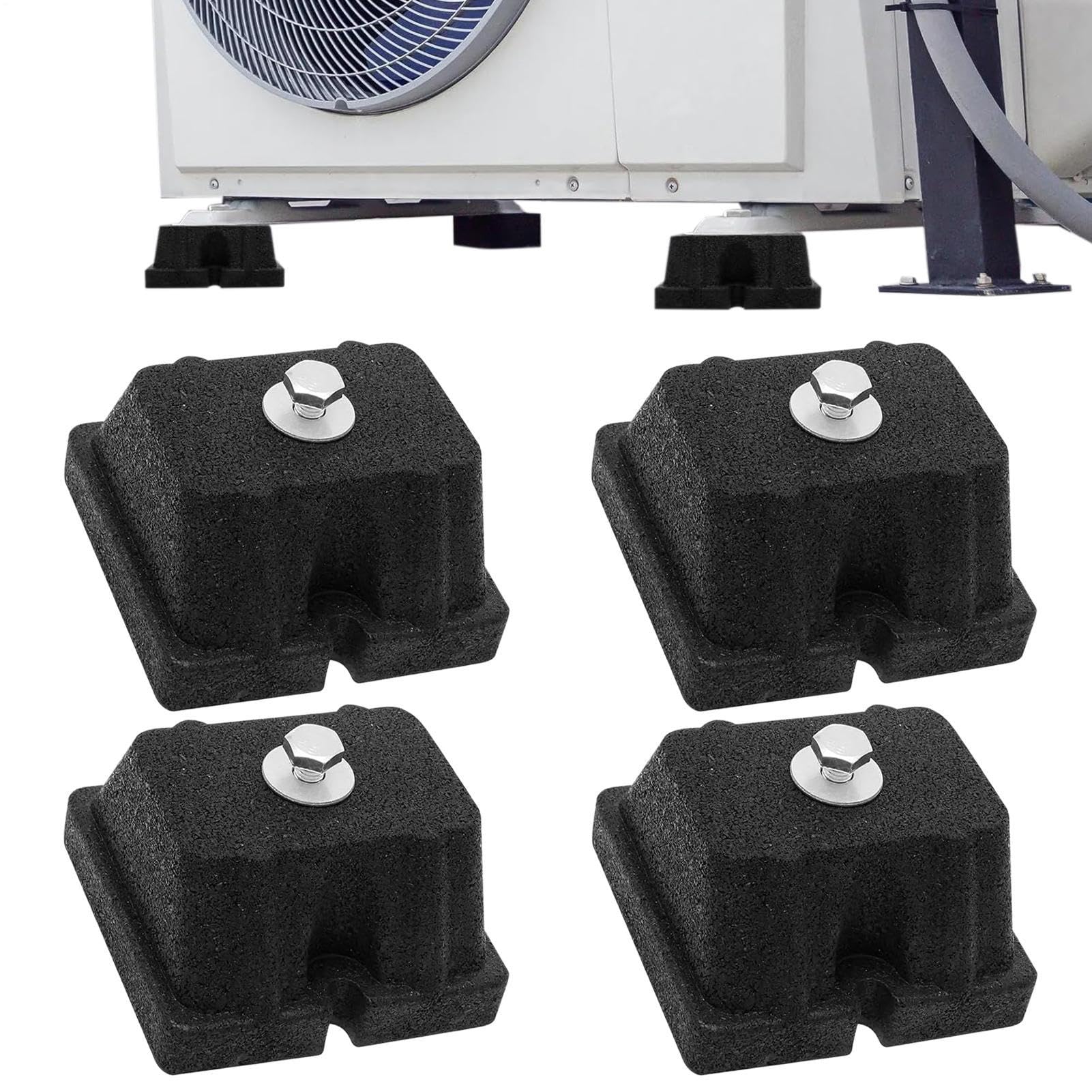 Anti-Vibration Pads for Air Conditioners | Kit of 4 Rubber Floor Brackets | Isolator Bracket Fixing for Mini Split Air Conditioner Heat Pump - Mini-Split Outdoor