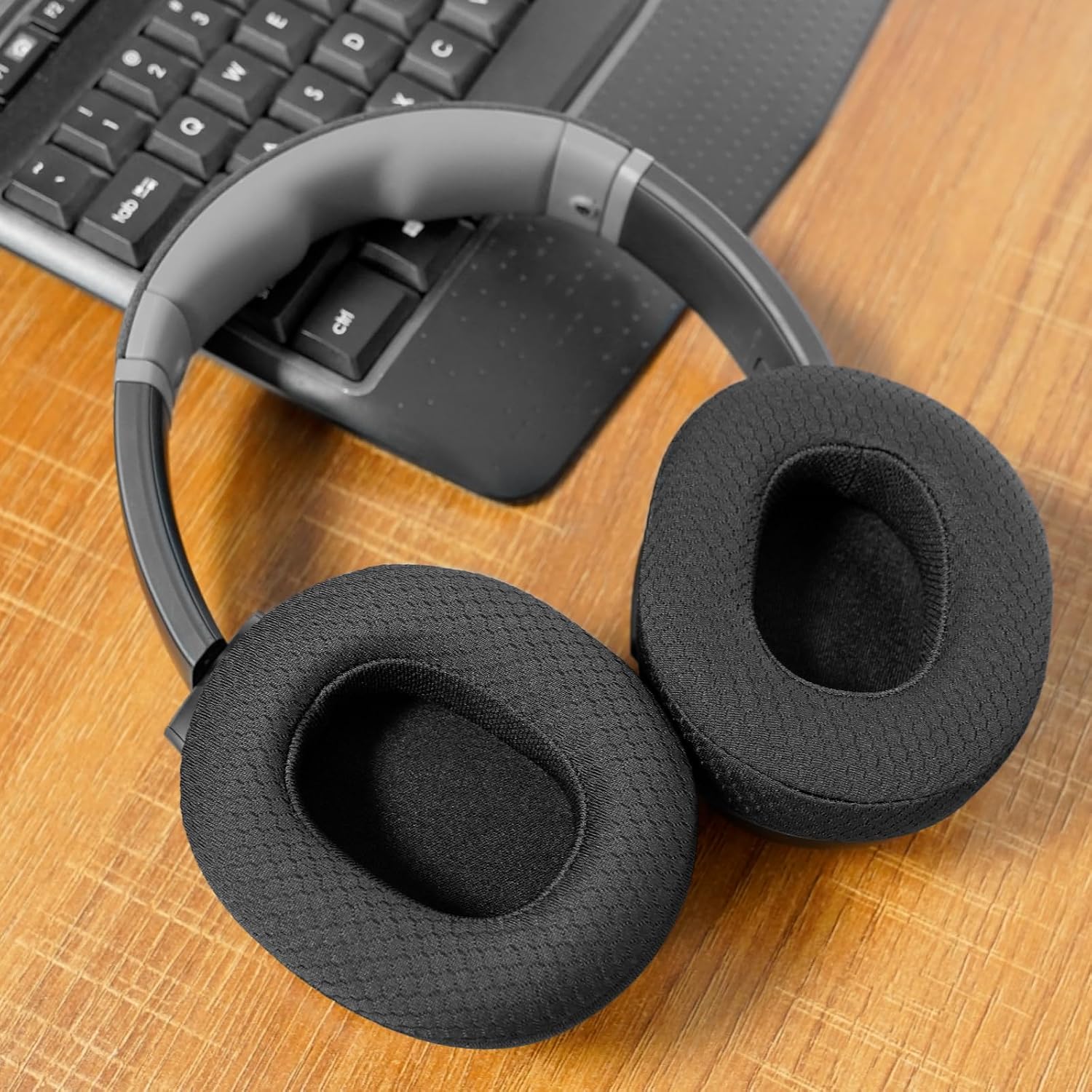 Gvoears Replacement Ear Pads Cushions for Skullcandy Crusher Wireless, Crusher ANC/EVO, Hesh ANC/EVO, Hesh 3, Also Fit for Skull Candy Venue Wireless ANC Headphone Mesh Fabric Black