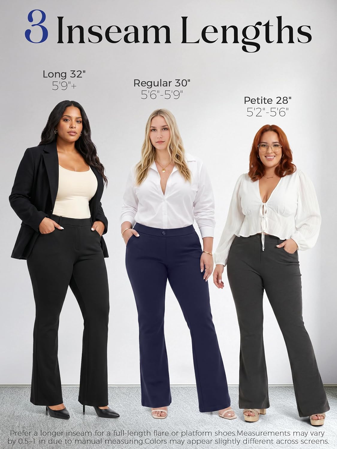 Tapata Women's Plus Size Stretchy Bootcut Dress Pants 28"/30"/32" image 4