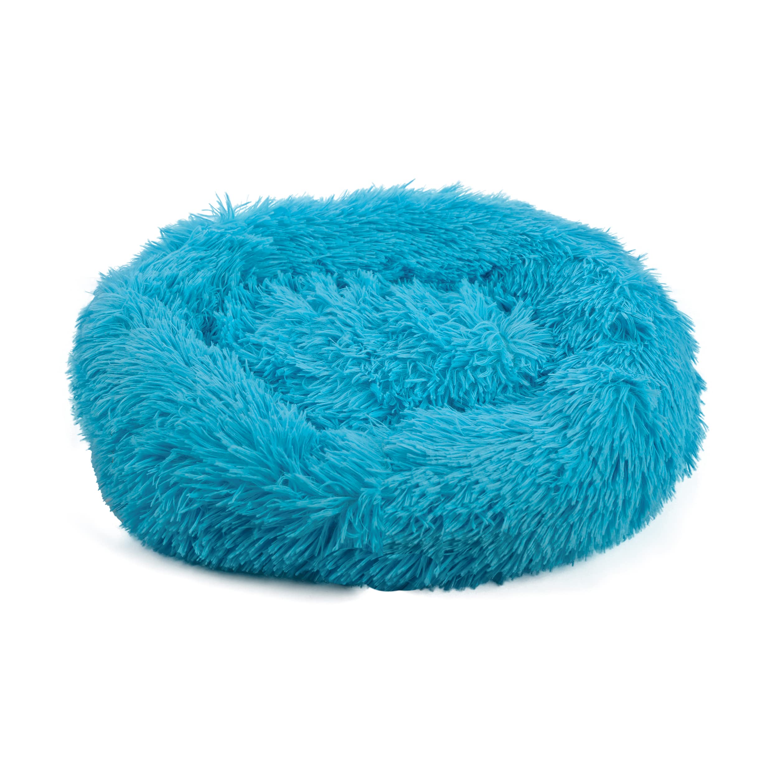 Cama para Mascotas con Felpa Suave y Mullida, Cojín Perro Gato, Camas de Gatos Perros con Parte Inferior Antideslizante para Mascotas Pequeñas y Medianas Lavable a Máquina, Ovalada, Azul-35cmX50cm