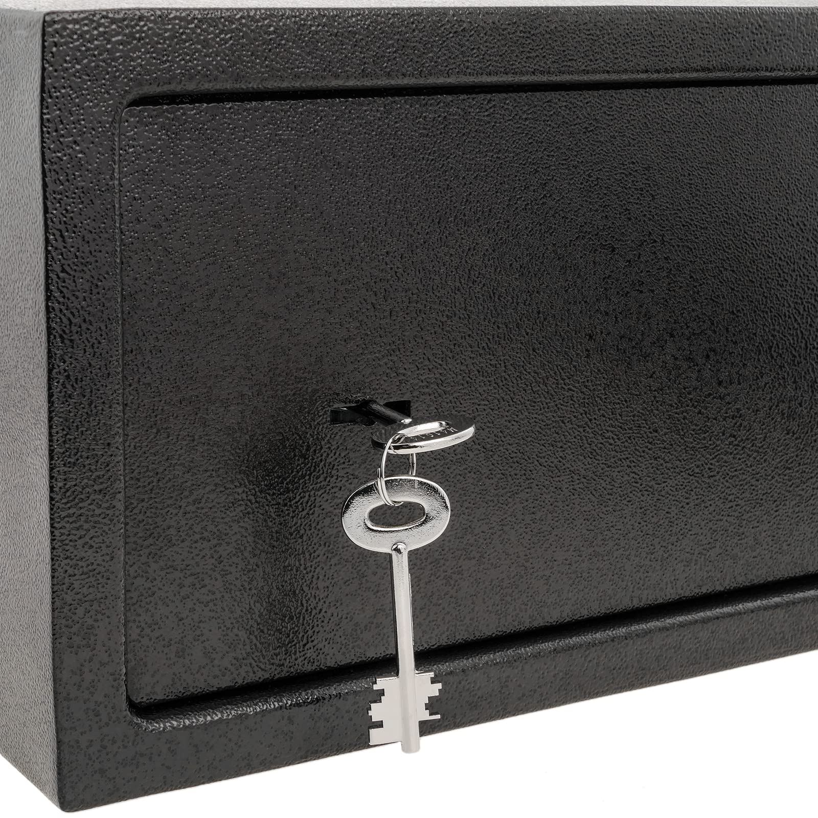 PrimeMatik - Coffre-fort de sécurité en acier avec clés 31 x 20 x 20 cm noir