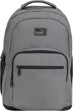 PUMA Prose Backpack with Padded Adjustable Straps, Laptop Sleeve & Water Bottle Pockets, Cast Iron, One Size